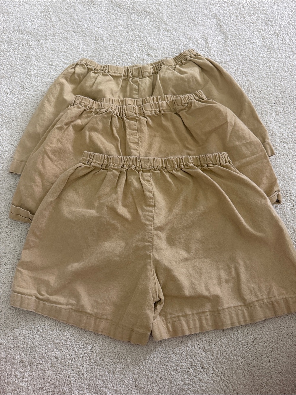 4T Casual Elastic Waist Khaki Shorts - 3 Pack